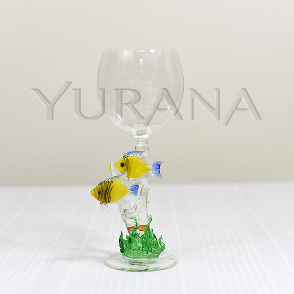 Coral Reef Fish Couple Wine Glass Yurana Design