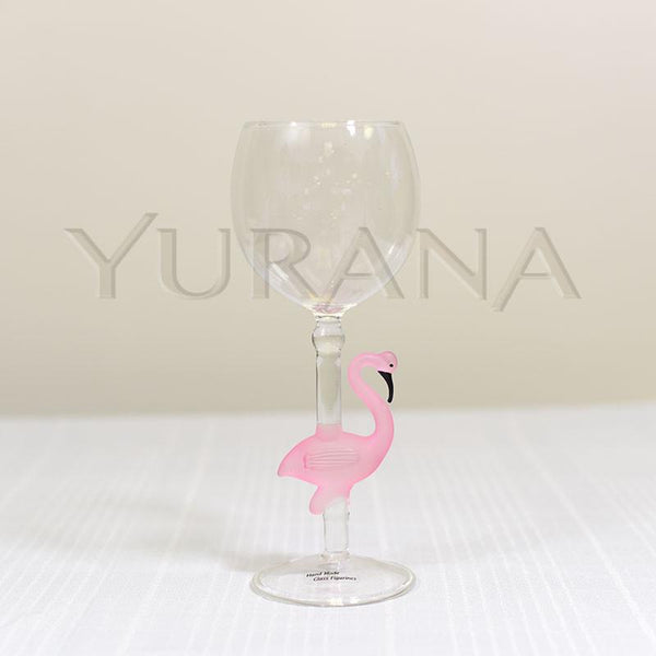 Nordic Flamingo Shape Red Wine Glass With Slanted Mouth, Pink Concave Bottom,  Wedding Birthday Gift
