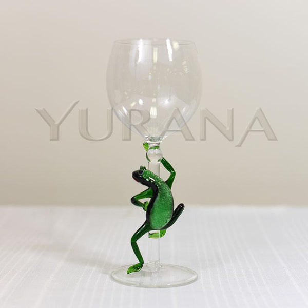 Frolicking Green Frog Wine Glass – Yurana Design